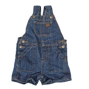 Lee Baby 12M Blue Jean Denim One Piece Side Snap Shorts w/ Pockets Cover/Overall